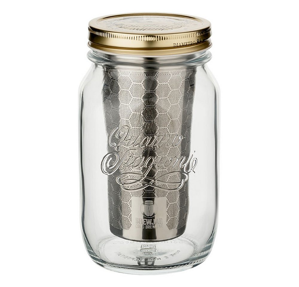 dripdrip Cold Brew Zubereiter BREWJAR, 1l Kaffeekanne, Edelstahlfilter, inkl. Edelstahlfilter & für kalt gebrühten Kaffee, Kaffeebereiter