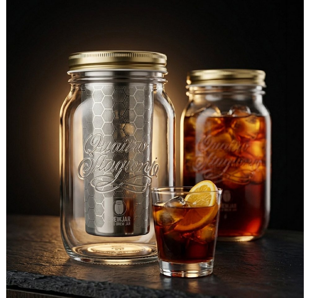 dripdrip Cold Brew Zubereiter BREWJAR, 1l Kaffeekanne, Edelstahlfilter, inkl. Edelstahlfilter & für kalt gebrühten Kaffee, Kaffeebereiter Bild 2