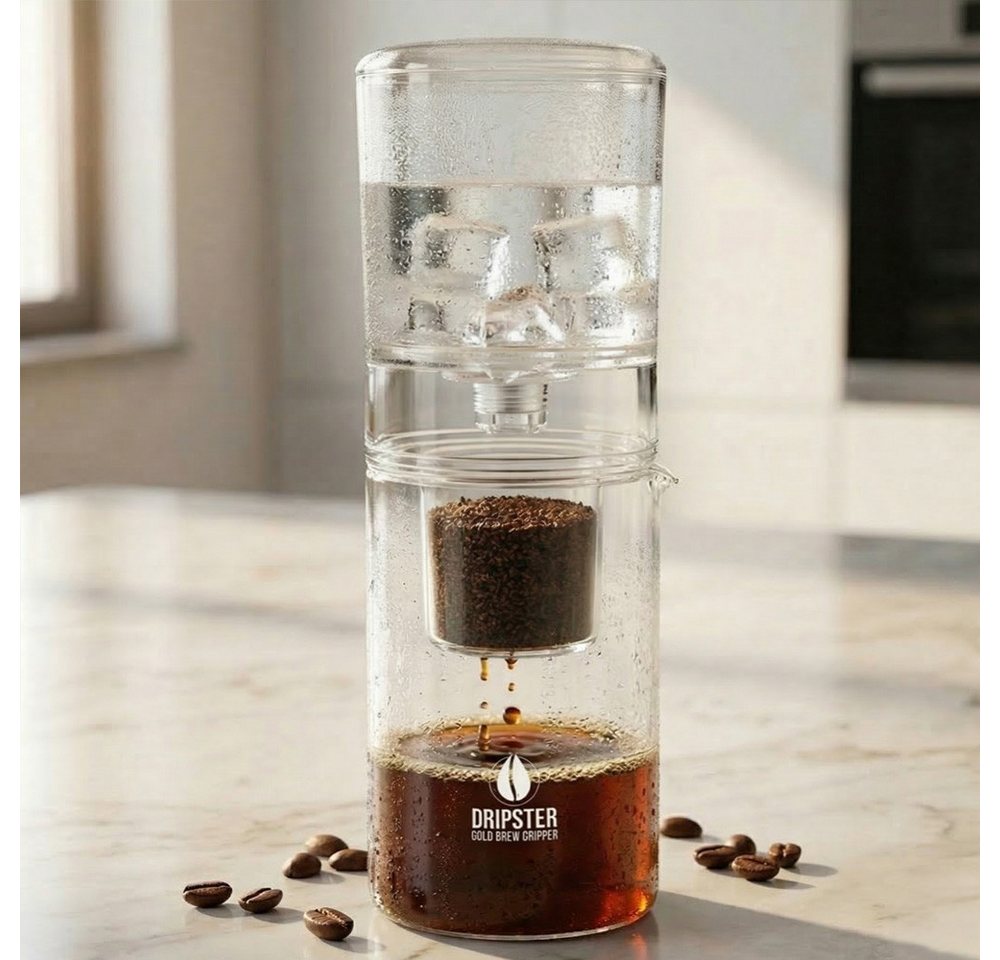 dripdrip Cold Brew Zubereiter DRIPSTER, 0,6l Kaffeekanne, Edelstahlnetz, Kaffeebereiter für kaltgebrühten Kaffee und Tee Bild 5
