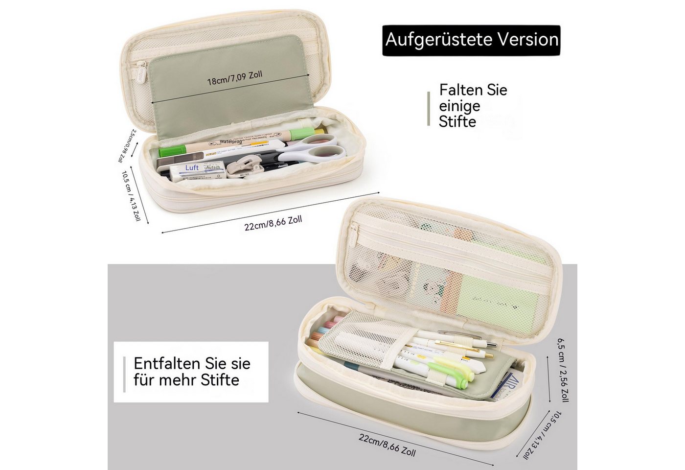Diwzbyn Schreibgeräteetui Schlamperbox,Geräumiges Federmäppchen / Etui –, Stiftemappe für Schule, Teenager, Mädchen, Jungen, Männer und Frauen