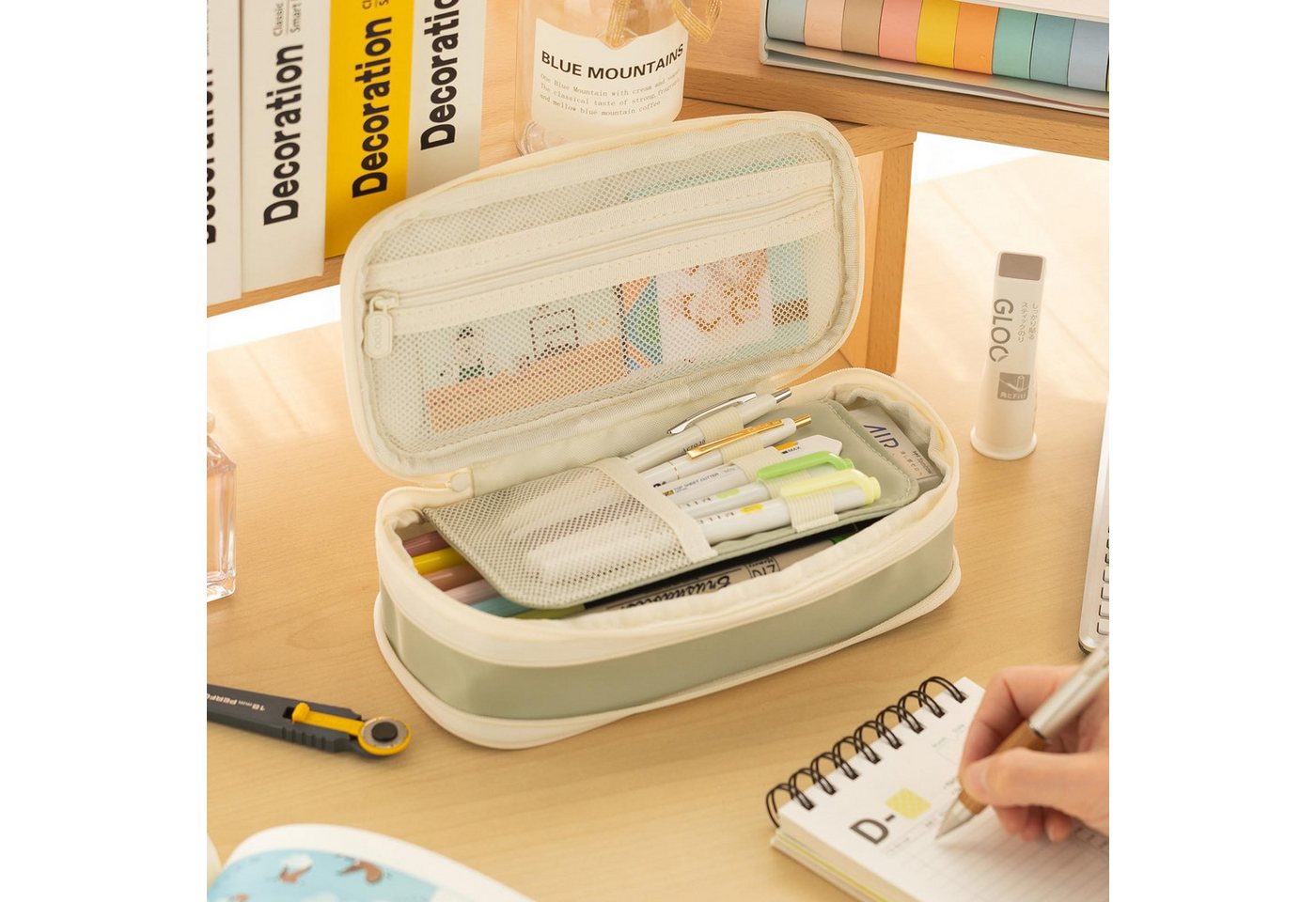 Diwzbyn Schreibgeräteetui Schlamperbox,Geräumiges Federmäppchen / Etui –, Stiftemappe für Schule, Teenager, Mädchen, Jungen, Männer und Frauen Bild 3