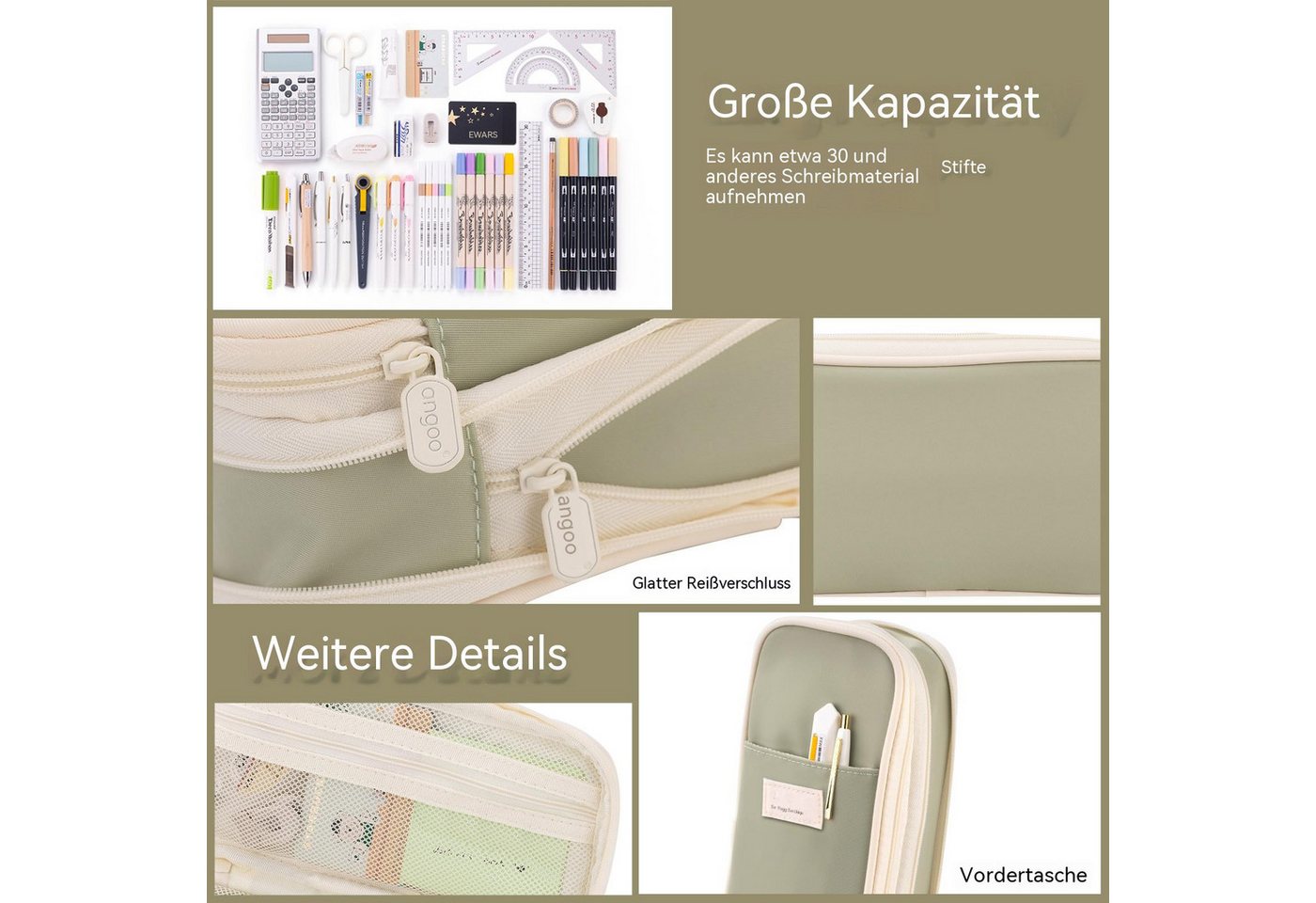 Diwzbyn Schreibgeräteetui Schlamperbox,Geräumiges Federmäppchen / Etui –, Stiftemappe für Schule, Teenager, Mädchen, Jungen, Männer und Frauen Bild 4