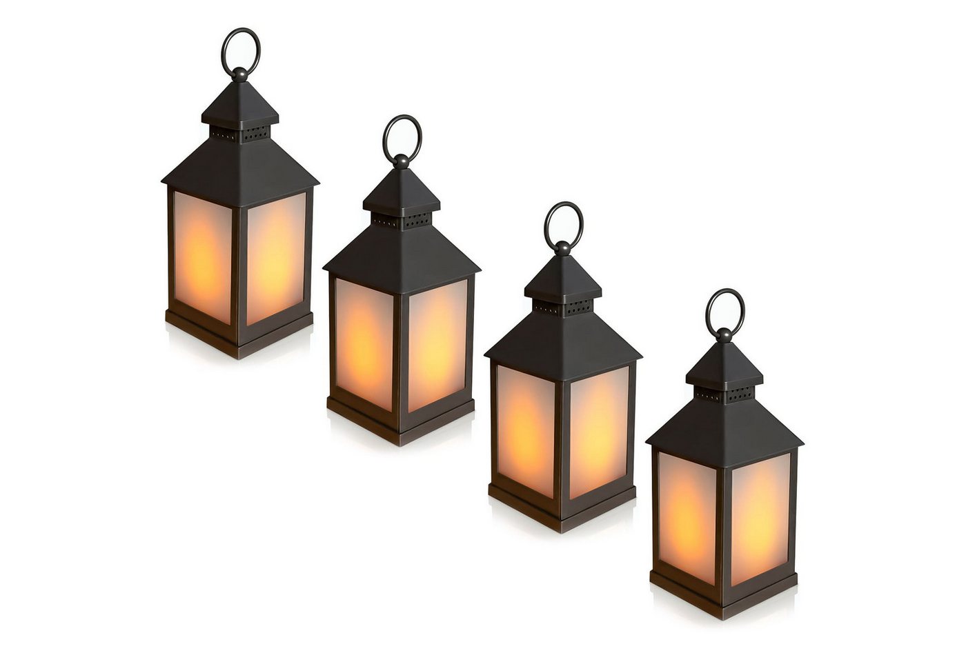 EAXUS LED Laterne Sturmlaterne mit Flammeneffekt Kerze - Wohnzimmer & Garten, Täuschend echter Flackereffekt, LED fest integriert, Warmweiß, Flackerndes Windlicht mit Milchglas-Optik Bild 5