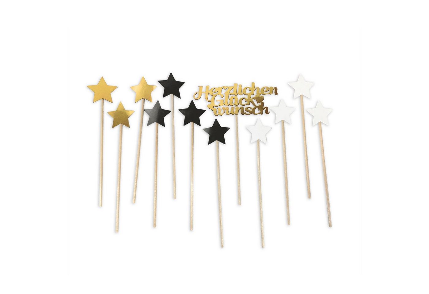 Frau WUNDERVoll Muffinform 12 Deko Topper Herzlichen Glückwunsch gold, (12-tlg) Bild 2