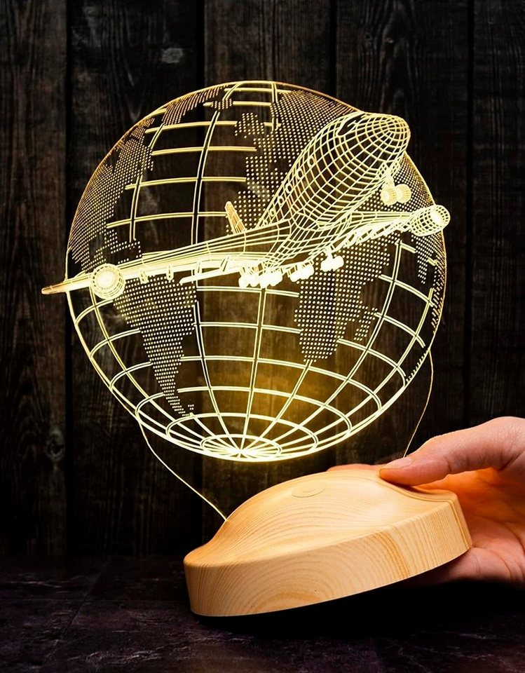 Geschenkelampe LED Nachttischlampe 3D Passagierflugzeug Reiseflugzeug Geschenke für Weltreisende, Leuchte 7 Farben fest integriert, Geschenk für Berufseinstieg, Piloten, Freunde, Kollege, Flugzeugliebhaber Bild 4