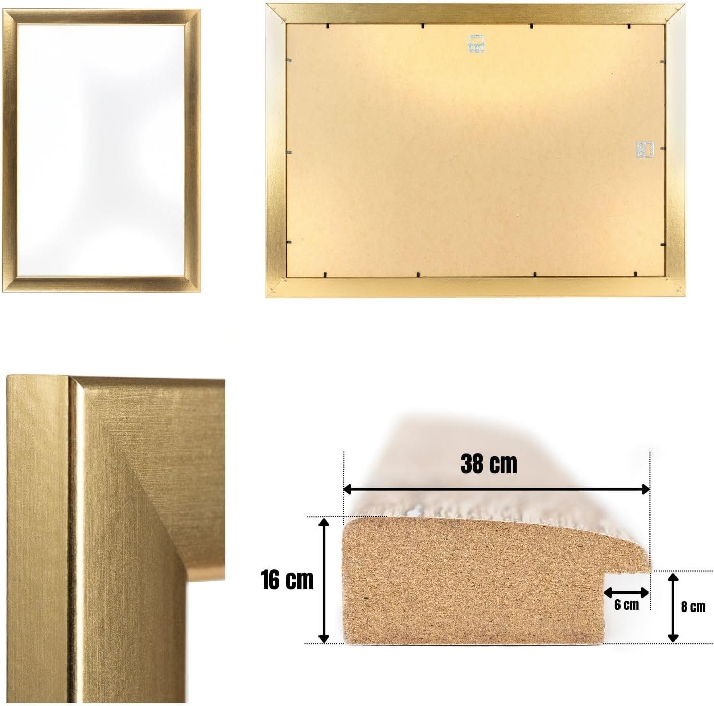 Clamaro Bilderrahmen, Bilderrahmen Gold Neo Collage nach Maß modern Holz Bild 3