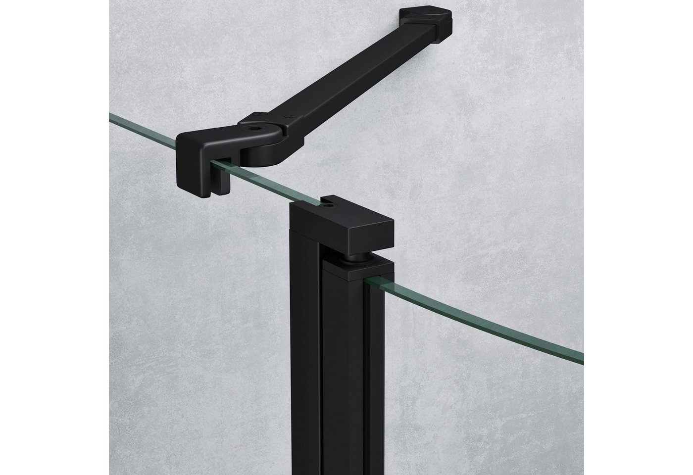 Mai & Mai Eckdusche Duschabtrennung Rav52K Viertelkreis ESG-Sicherheitsglas Schwarz, BxT: 80x80 cm, Einscheibensicherheitsglas, mit Drehtür, Nano-Beschichtung Bild 2