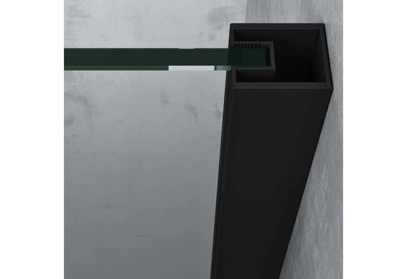 Mai & Mai Eckdusche Duschabtrennung Rav52K Viertelkreis ESG-Sicherheitsglas Schwarz, BxT: 80x80 cm, Einscheibensicherheitsglas, mit Drehtür, Nano-Beschichtung Bild 5
