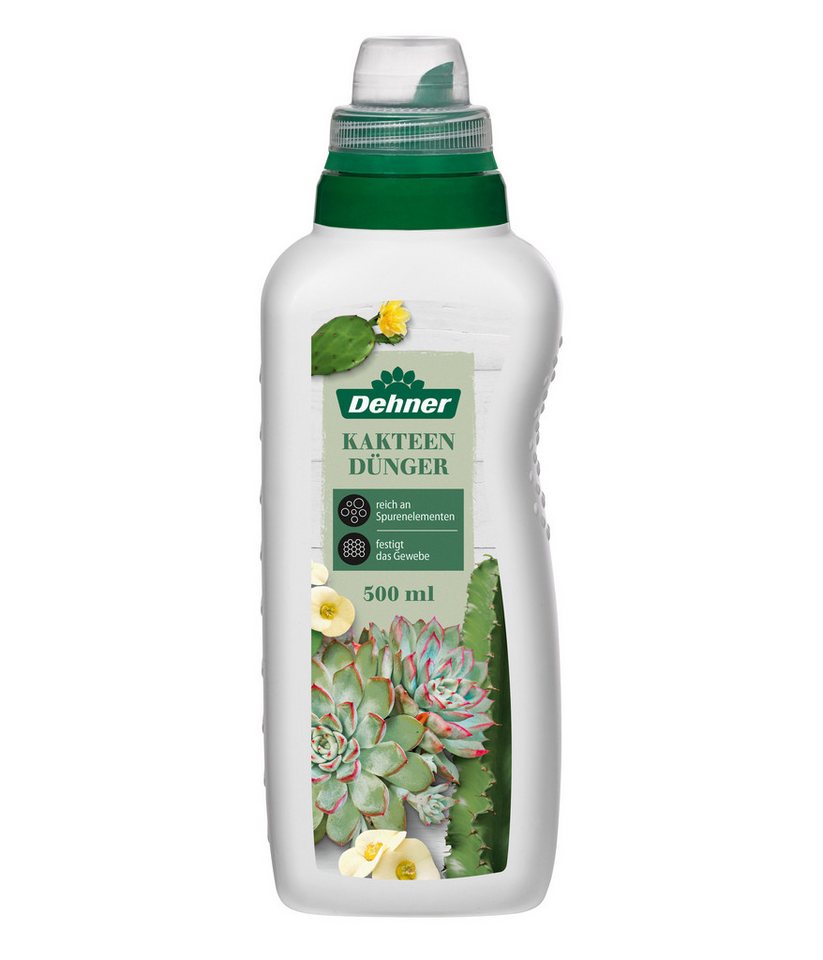 Dehner Blumendünger Kakteendünger, hochwertiger NPK-Dünger, 500 ml, ca 100 l, 100 l Gießwasser, Flüssigdünger, organisch mit Spurennährstoffen
