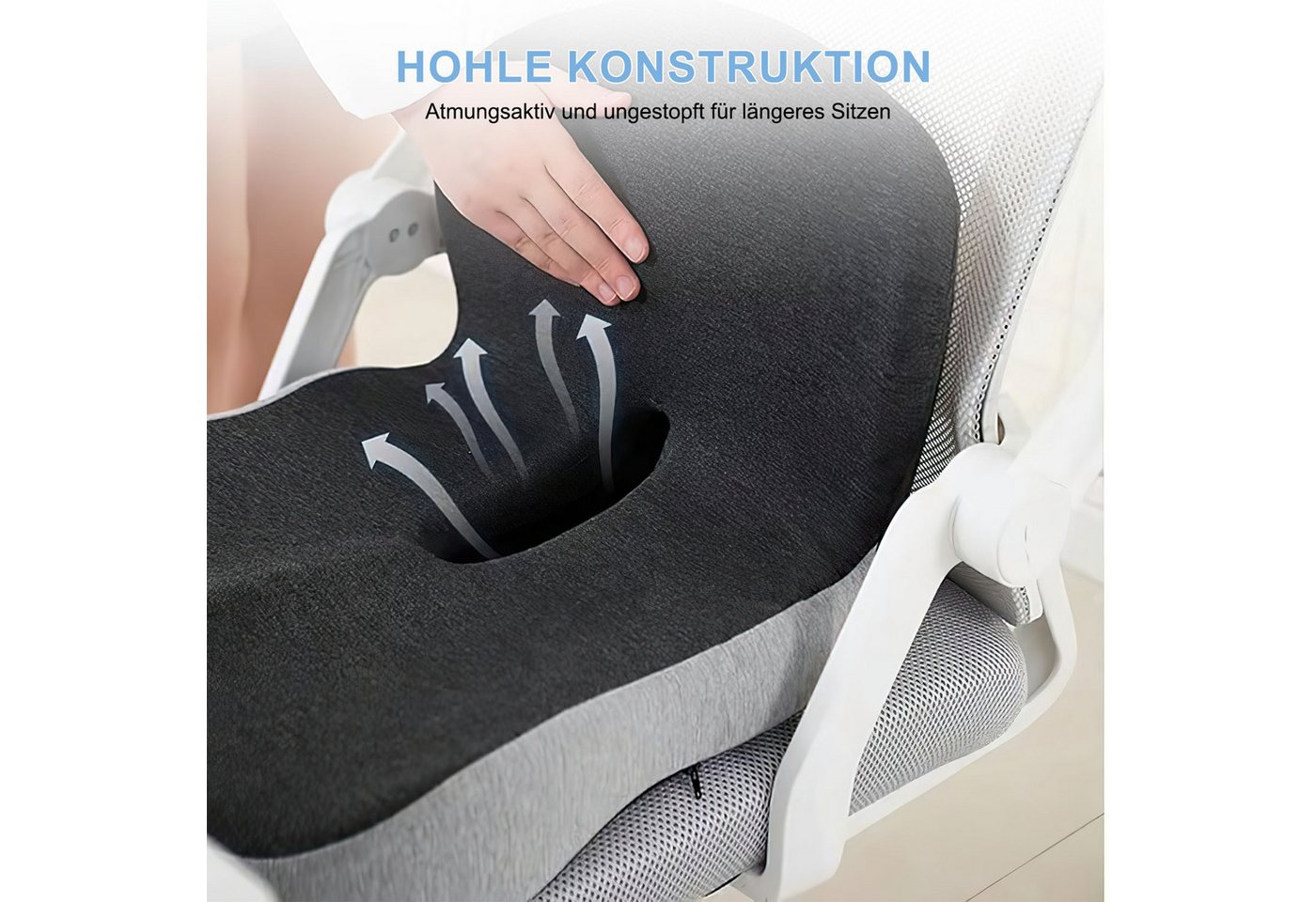 Refined Living Sitzkissen Sitzkissen Ergonomisches Bürostuhl Orthopädisch Mit RückenKissen, Memory-Schaum Lindert Rückenschmerzen Sitzring Steißbein Entlastung Bild 4