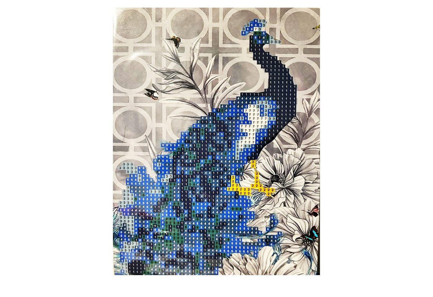 Realb2b Malen nach Zahlen 5d Diamond Painting Pfau Staffelei Malen nach Zahlen 15x20cm (Komplettset für 5D Diamond Painting inklusive Leinwand, Diamanten und Werkzeugen, Diamond Painting Set mit Zubehör für DIY-Kreativität und Entspannung), 15x20cm 5D Diamond Painting mit präziser Klebeschicht & Zubehör Bild 3
