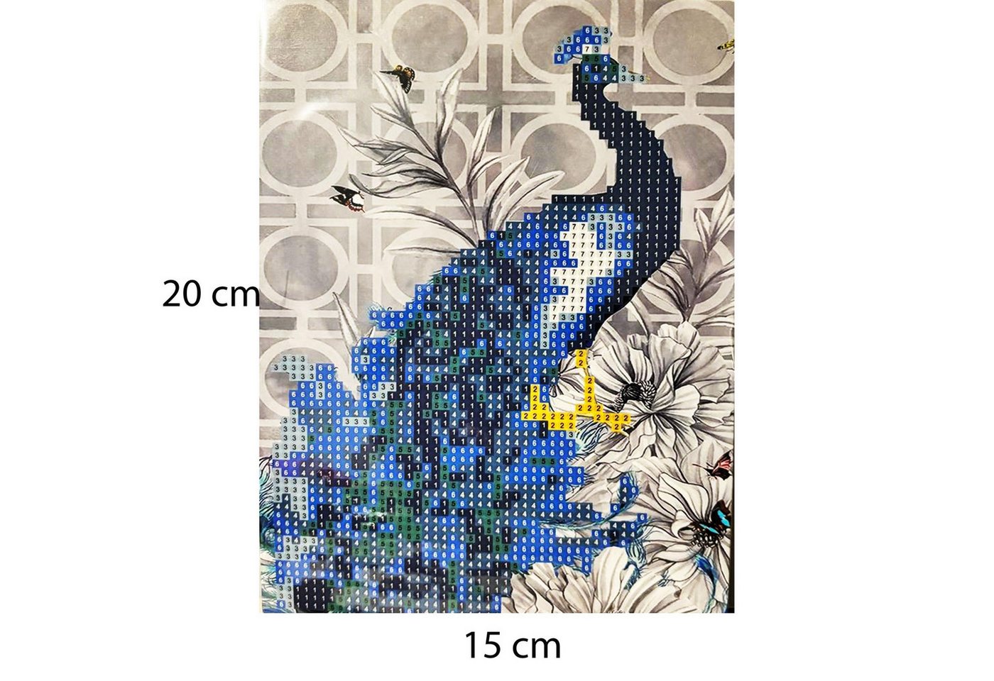 Realb2b Malen nach Zahlen 5d Diamond Painting Pfau Staffelei Malen nach Zahlen 15x20cm (Komplettset für 5D Diamond Painting inklusive Leinwand, Diamanten und Werkzeugen, Diamond Painting Set mit Zubehör für DIY-Kreativität und Entspannung), 15x20cm 5D Diamond Painting mit präziser Klebeschicht & Zubehör Bild 4