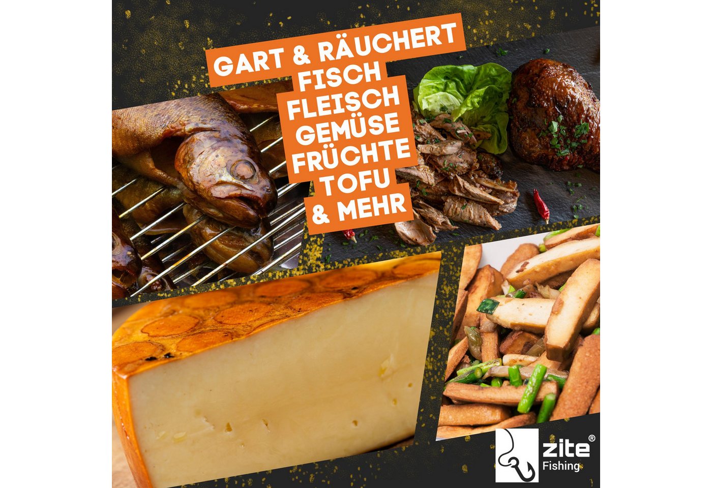 Zite Räucherofen Tisch-Räucherofen aus Edelstahl Räuchermehl, Räucherlake & Brennpaste, XXL Starterset Bild 4