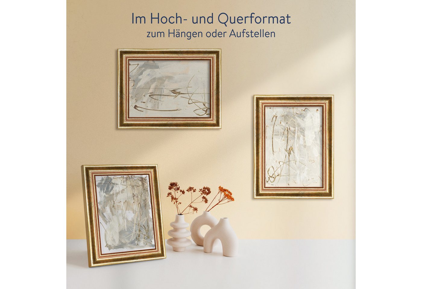 WANDStyle Bilderrahmen H400, Goldener Bilderrahmen 15x20 Holz, Vintage Bilderrahmen Gold 15x20 cm Bild 5