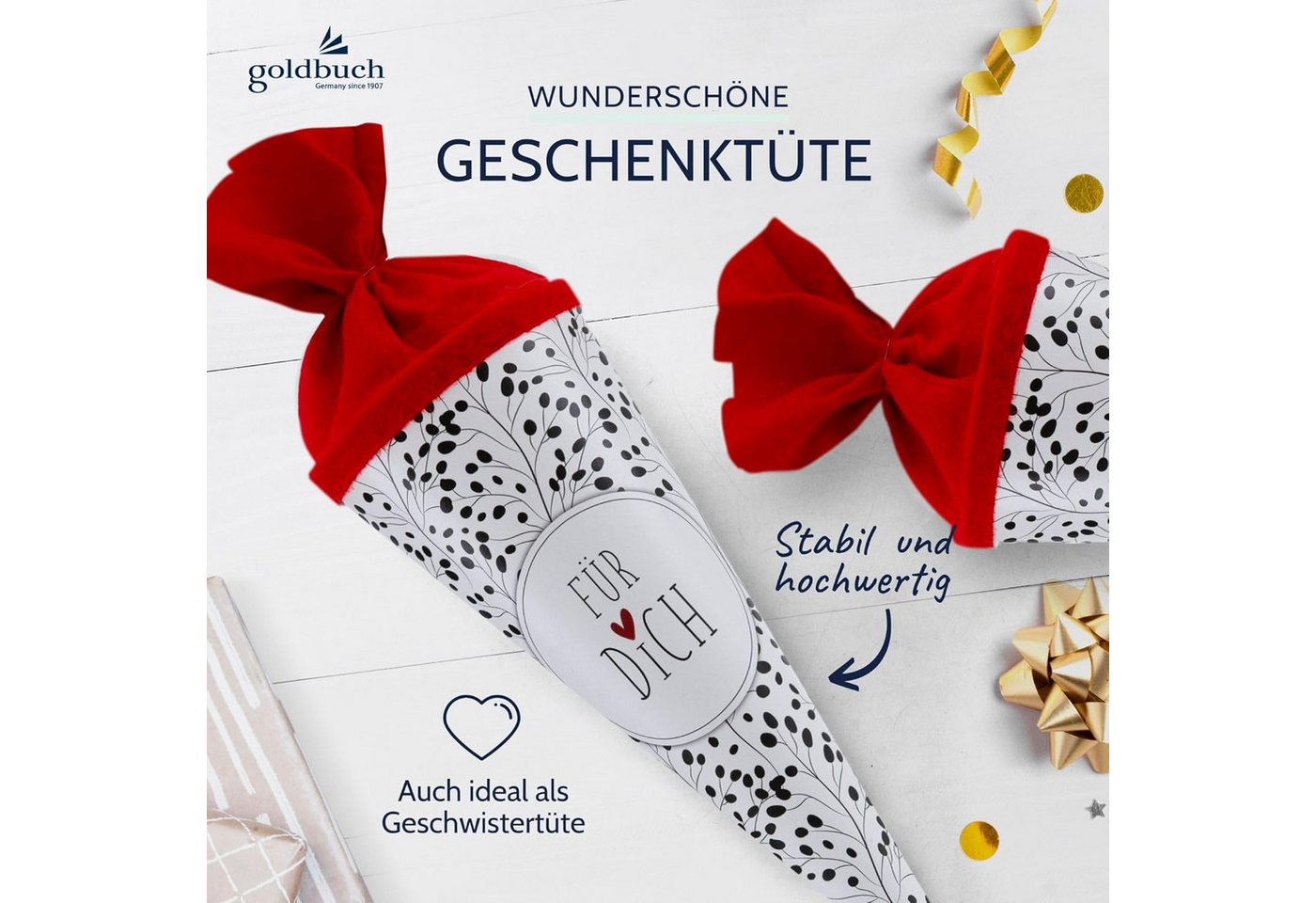 Goldbuch Schultüte GOLDBUCH Geschenktüte 35 cm Wildblumen Bild 2