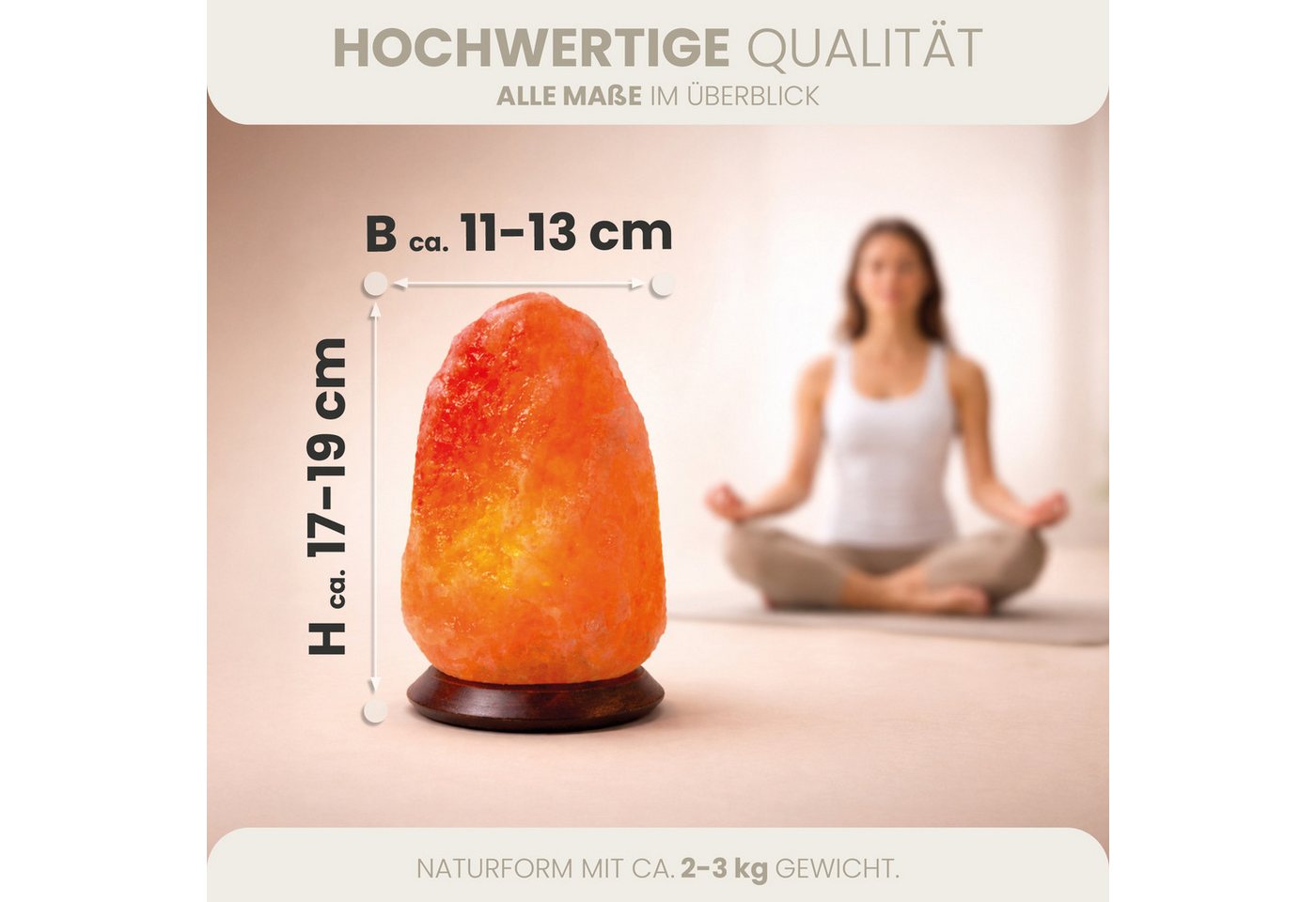 HAF Salzkristall-Tischlampe Rosa Salzlampe Naturform in 3 Größen Salzkristalllampe Fassung + Birne, Leuchtmittel wechselbar, Warmweiß/Rosa, Handgefertigt - jeder Stein ein Unikat Bild 5