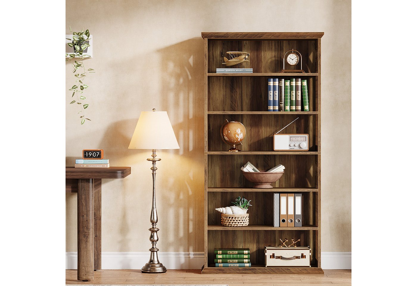 Tribesigns Bücherregal 190 cm hohes große Bücherregale, Ausstellungsregale, 6-stöckiges Bild 2