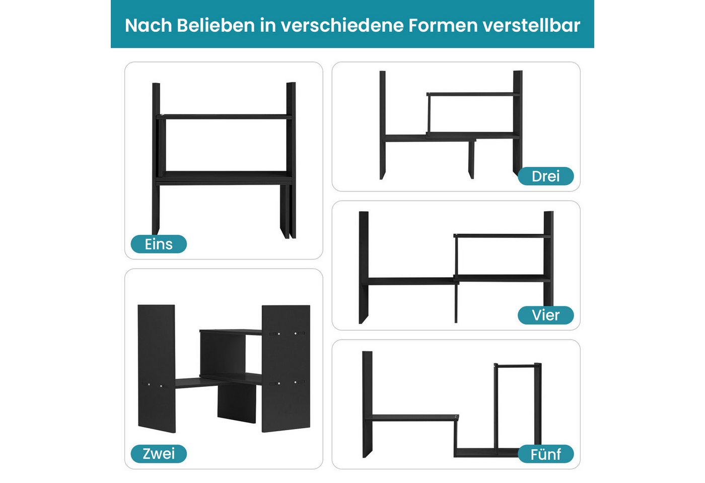 Youyijia Bücherregal Bücherregal Verstellbar Ausziehbar Standregal Schreibtisch-Organizer Bild 2
