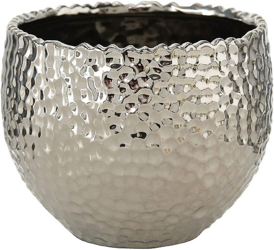 BOLTZE GRUPPE GmbH Übertopf Übertopf Lajos Steingut H.10 cm Ø.13 cm silber klein