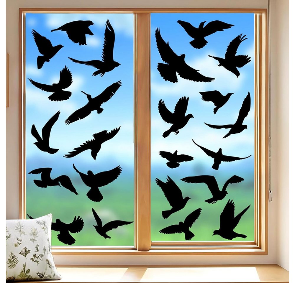 TUWENA Aufkleber Fensteraufkleber Vogelschutz, 37 Stück Vogelaufkleber für Fenster Bild 3