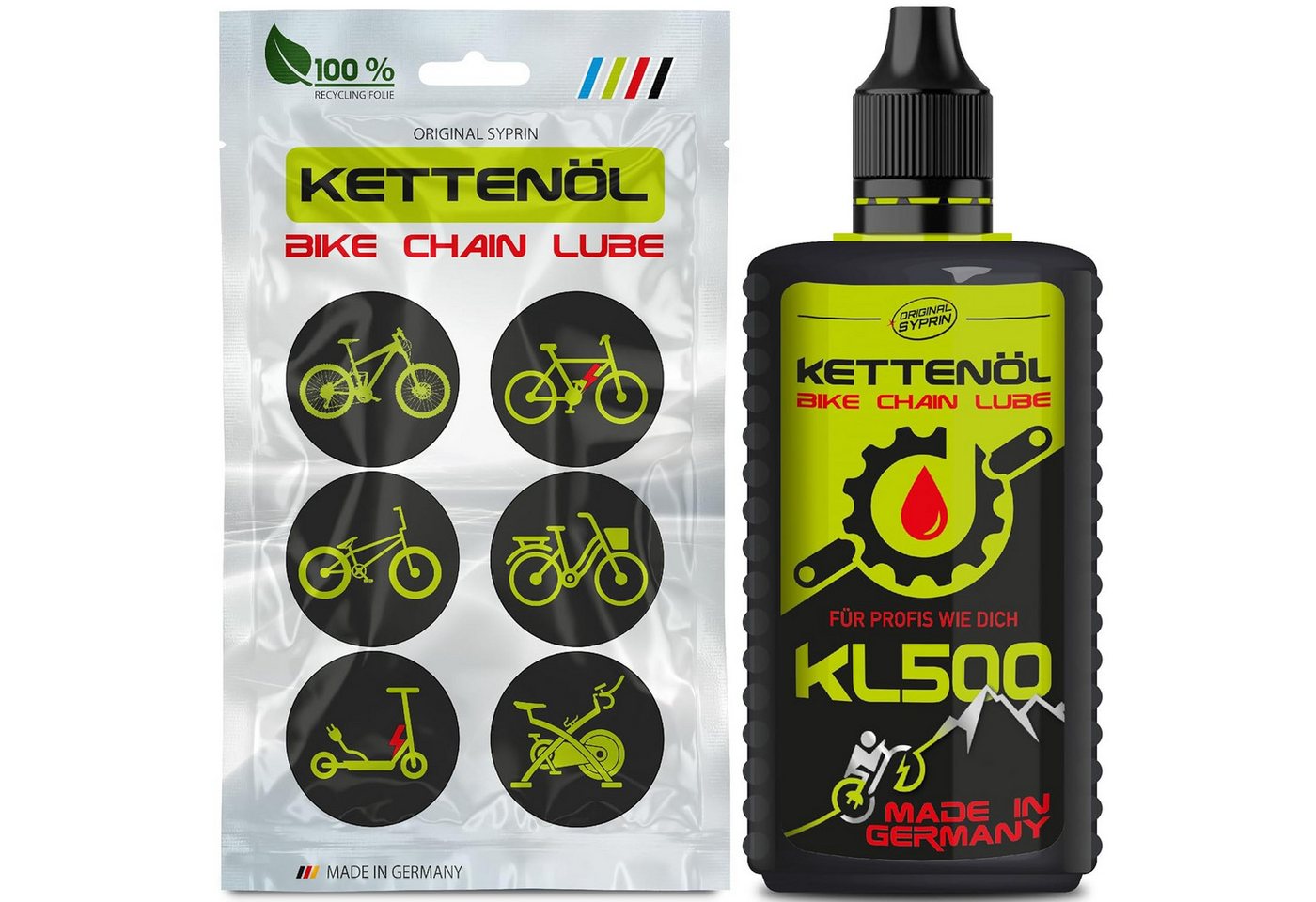 Original Syprin Kettenöl Fahrrad, Kettenöl für E-Bike, MTB & Rennrad Premium Qualität, 125 ml, (Fahrrad Kettenöl Für alle Ebike, Mountainbike, Rennrad Kette 125 ml, 1-St)