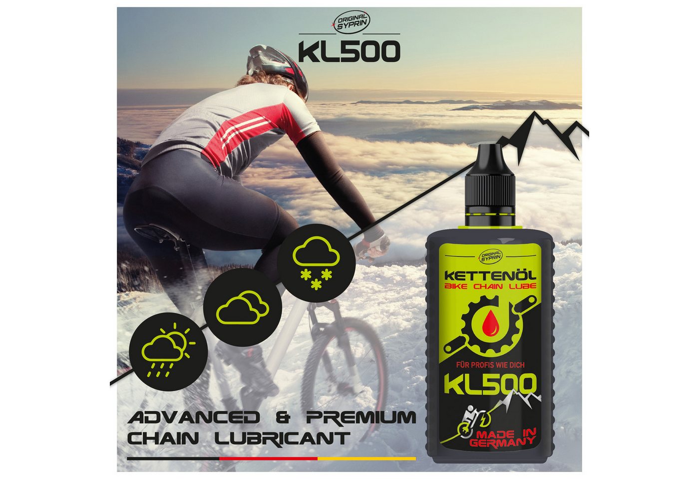 Original Syprin Kettenöl Fahrrad, Kettenöl für E-Bike, MTB & Rennrad Premium Qualität, 125 ml, (Fahrrad Kettenöl Für alle Ebike, Mountainbike, Rennrad Kette 125 ml, 1-St) Bild 2