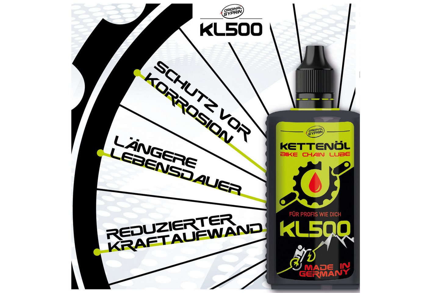 Original Syprin Kettenöl Fahrrad, Kettenöl für E-Bike, MTB & Rennrad Premium Qualität, 125 ml, (Fahrrad Kettenöl Für alle Ebike, Mountainbike, Rennrad Kette 125 ml, 1-St) Bild 4