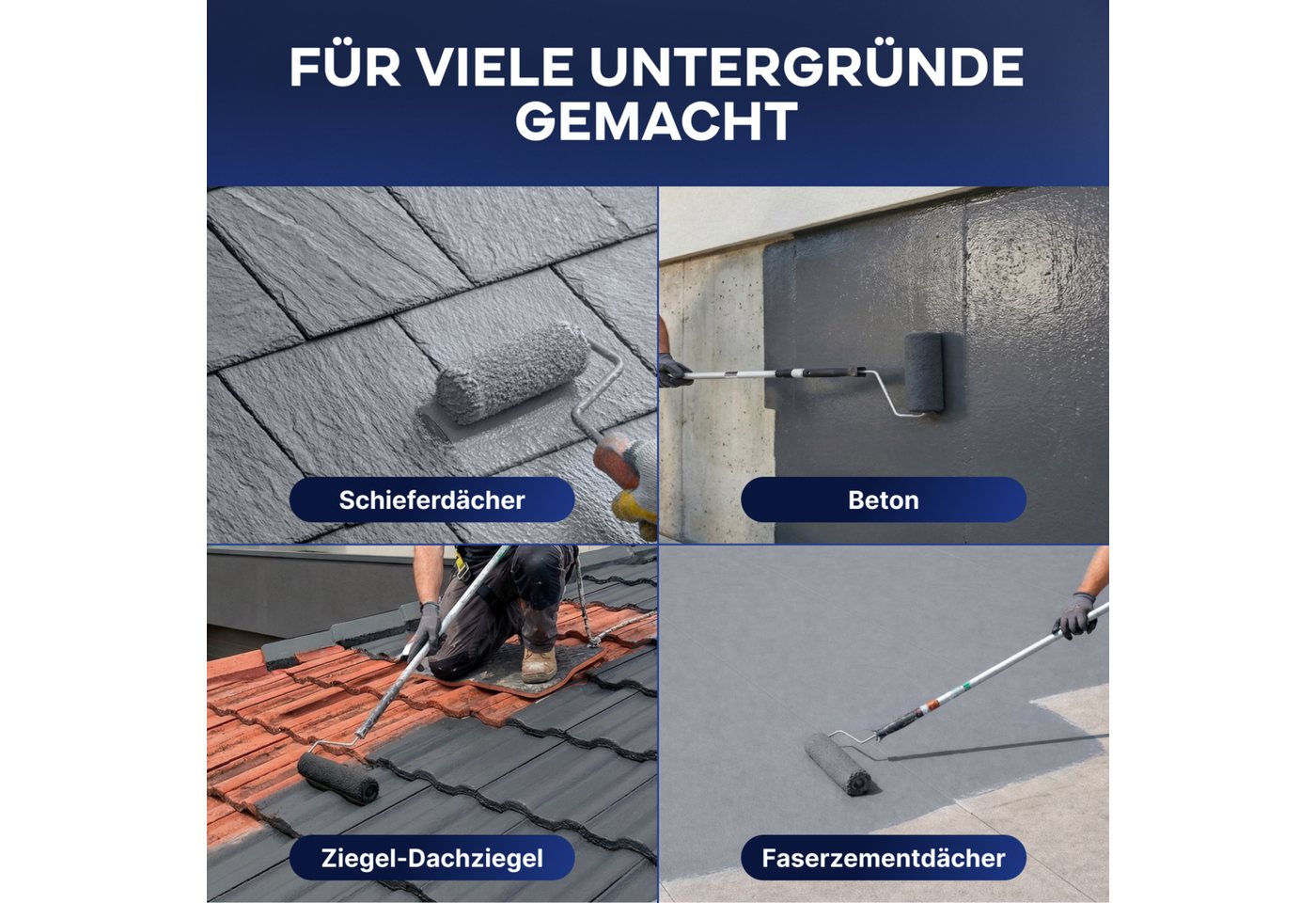 plid Dach- und Sockelfarbe Sockel- & Dachfarbe – Matte Fassadenfarbe mit Abperleffekt, Wetterfest, UV-beständig, Hochdeckend, Vielseitig, Scheuerbeständig Bild 5