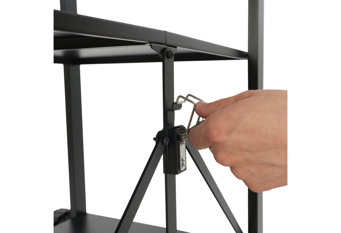 BBQ-Toro Grillablagetisch Grillwagen klappbar 60 x 80 x 82 cm, Silber/Schwarz, Servierwagen, 2 leichtgängige Räder