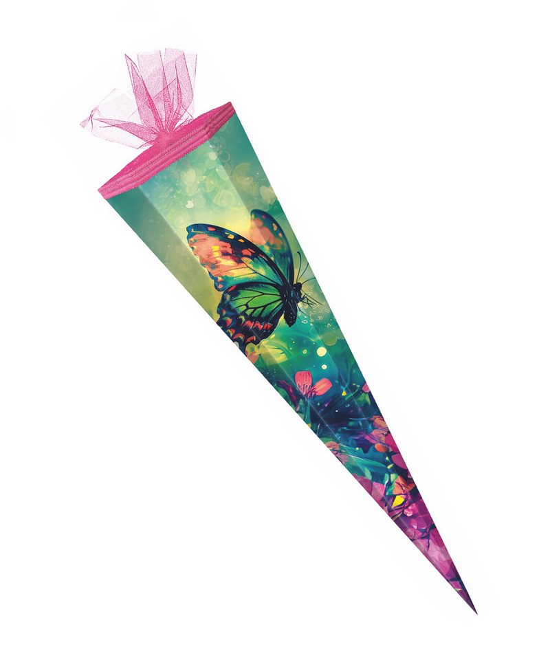 Verpackungsmittel GmbH Markneukirchen Schultüte Schultüte / Zuckertüte / 85cm / eckig / "Lovely Butterfly