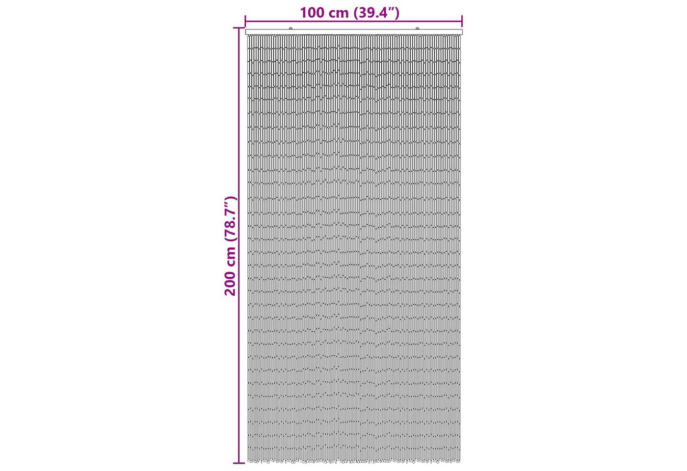 vidaXL Insektenschutz-Vorhang Insektentürvorhang Mehrfarbig 200 x 100 cm Bambus, (1-St) Bild 3