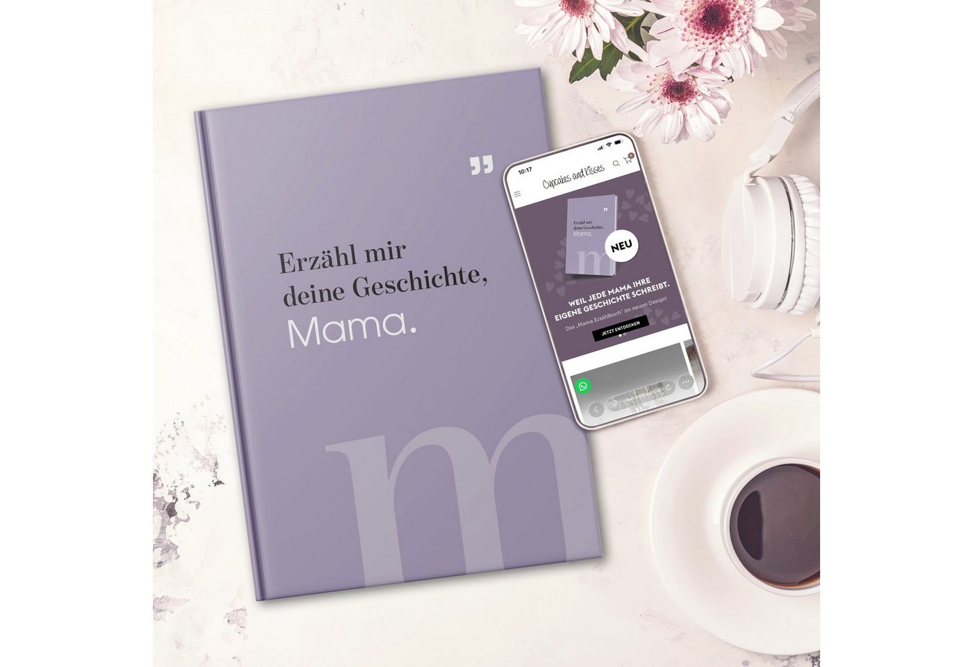CUPCAKES & KISSES Tagebuch Mama, was kannst du erzählen? Ausfüllbuch I Erinnerungsbuch I Flieder Bild 5