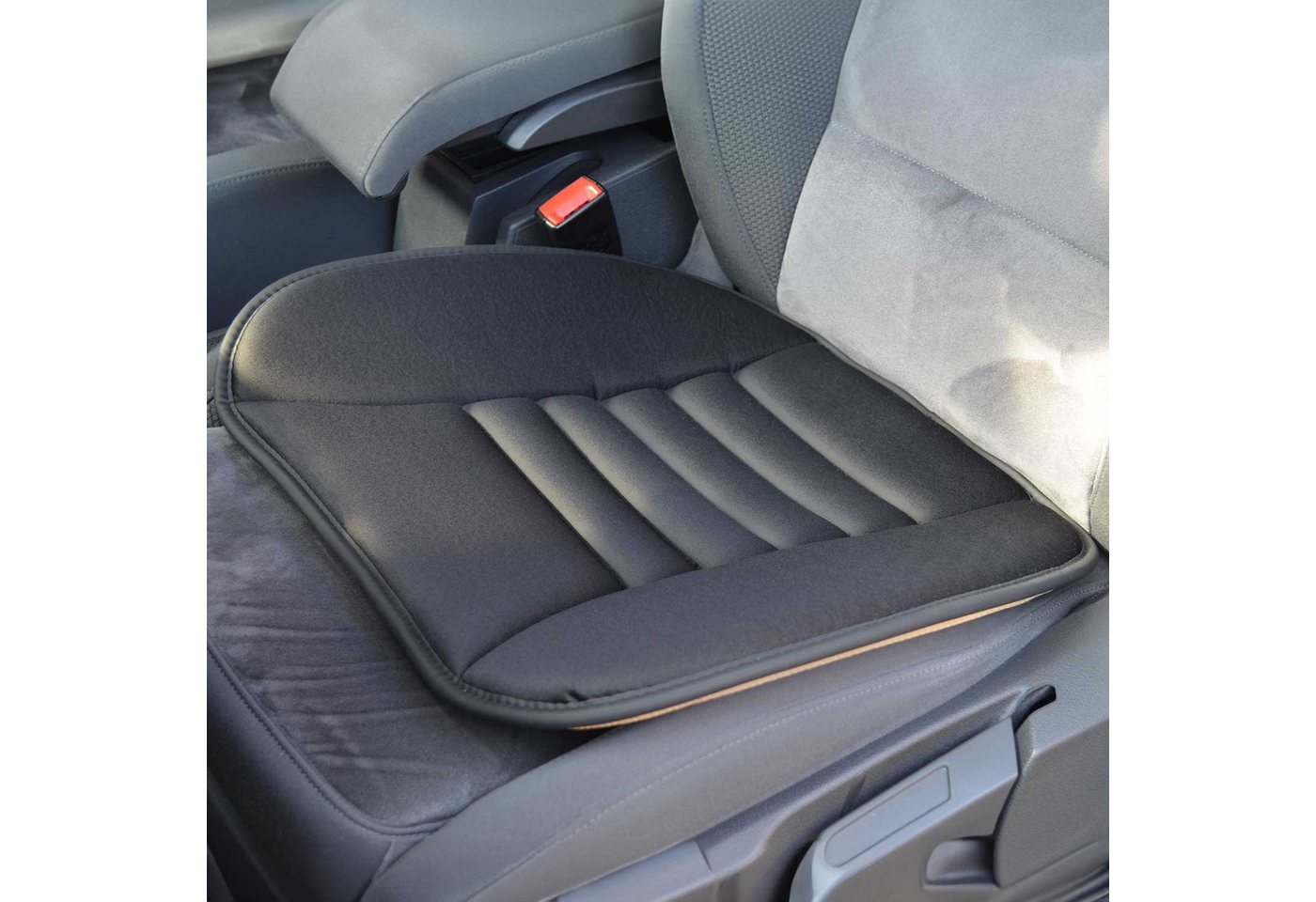 Diedrich Filmer GmbH Sitzkissen Sitzkissen Memory Foam PU Sitzauflage Schwarz, Komfort Sitzbezug Sitzmatte Matte Kissen für Auto Büro Reise Zuhause Bild 2
