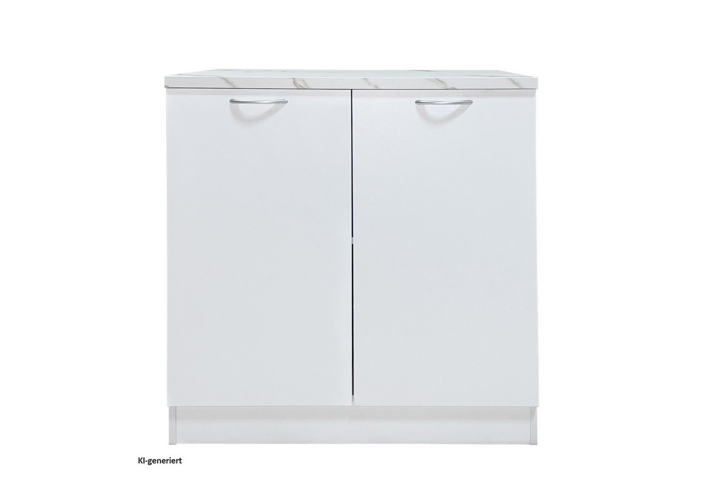 HTI-Living Spülenunterschrank Spülenunterschrank Jenna Weiß 80 cm (1 Stück, 1-St., 1 Spülenunterschrank) Modular erweiterbar, modernes Design, Arbeitsplatte Marmoroptik Bild 3