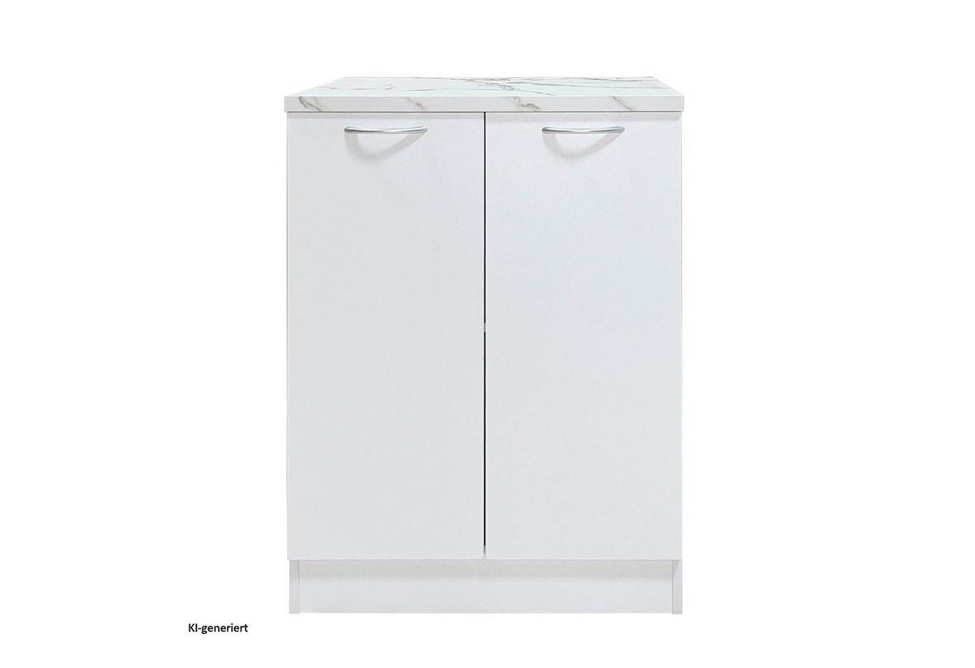 HTI-Living Unterschrank Küchenunterschrank Jenna Weiß 60 cm (1 Stück, 1-St., 1 Küchenunterschrank) Modular erweiterbar, modernes Design, Arbeitsplatte Marmoroptik Bild 2