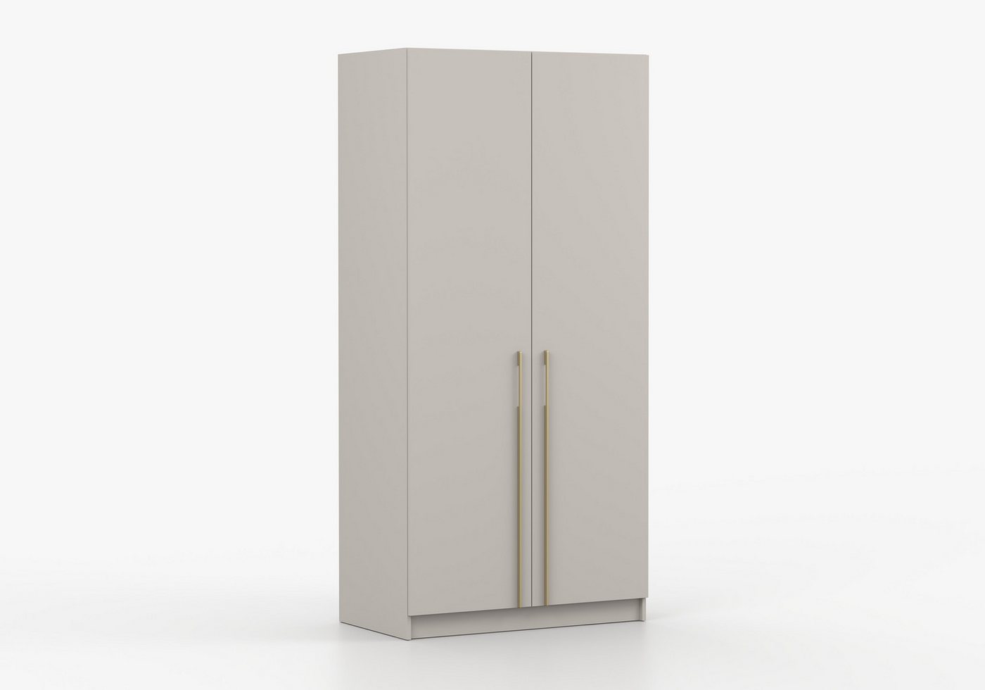 MOEBLO Drehtürenschrank Glamy 2D (Kleiderschrank 2D - 100 cm - moderner Drehtürenschrank mit goldfarbenen Griffen, Kleiderstange und Einlegeböden) (BxHxT): 100x210x57 cm Bild 4