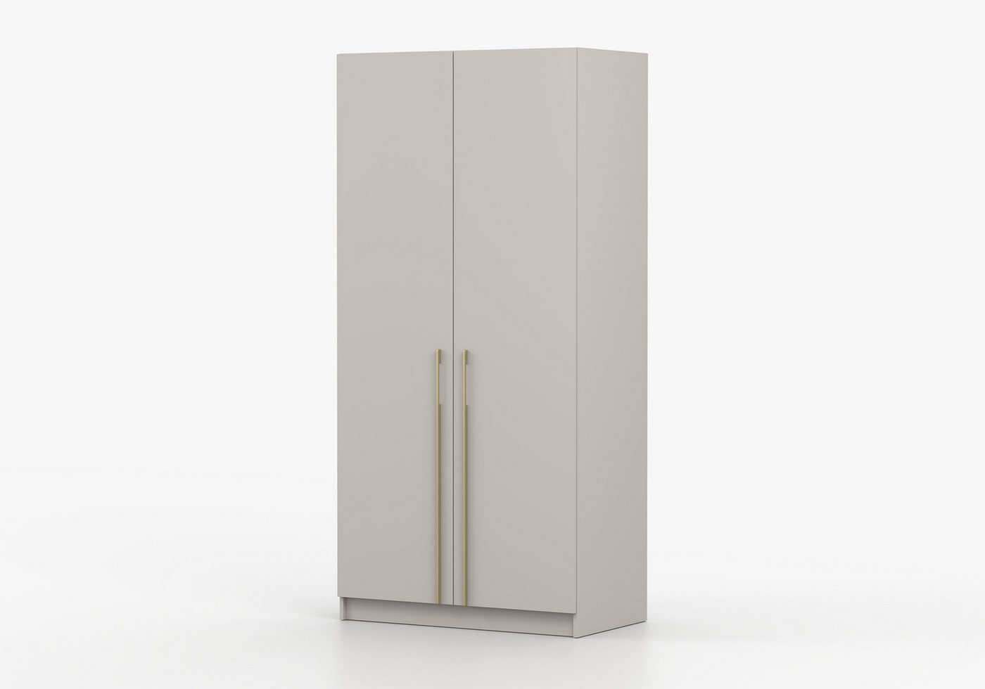 MOEBLO Drehtürenschrank Glamy 2D (Kleiderschrank 2D - 100 cm - moderner Drehtürenschrank mit goldfarbenen Griffen, Kleiderstange und Einlegeböden) (BxHxT): 100x210x57 cm Bild 5