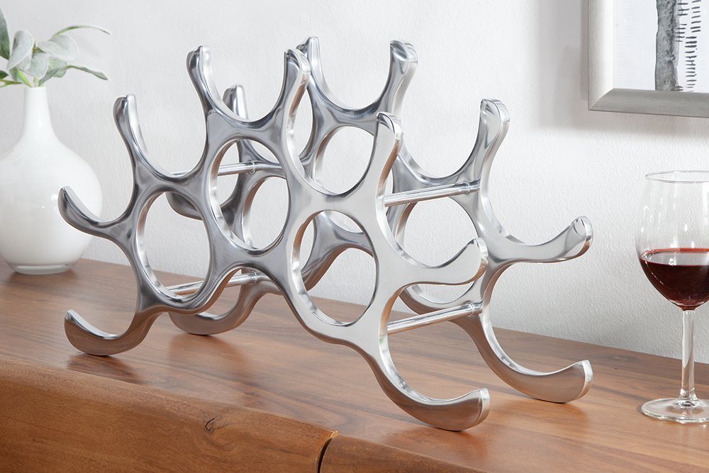 riess-ambiente Weinregal FLAME 48cm silber, im Modern Design Bild 2