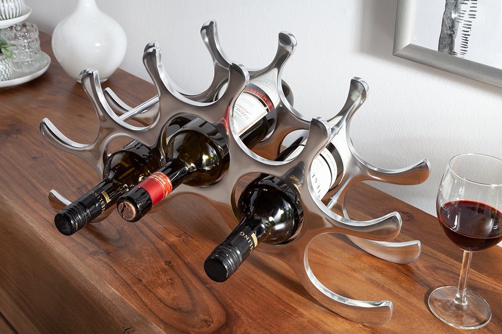 riess-ambiente Weinregal FLAME 48cm silber, im Modern Design Bild 4