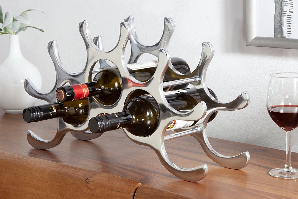 riess-ambiente Weinregal FLAME 48cm silber, im Modern Design Bild 5