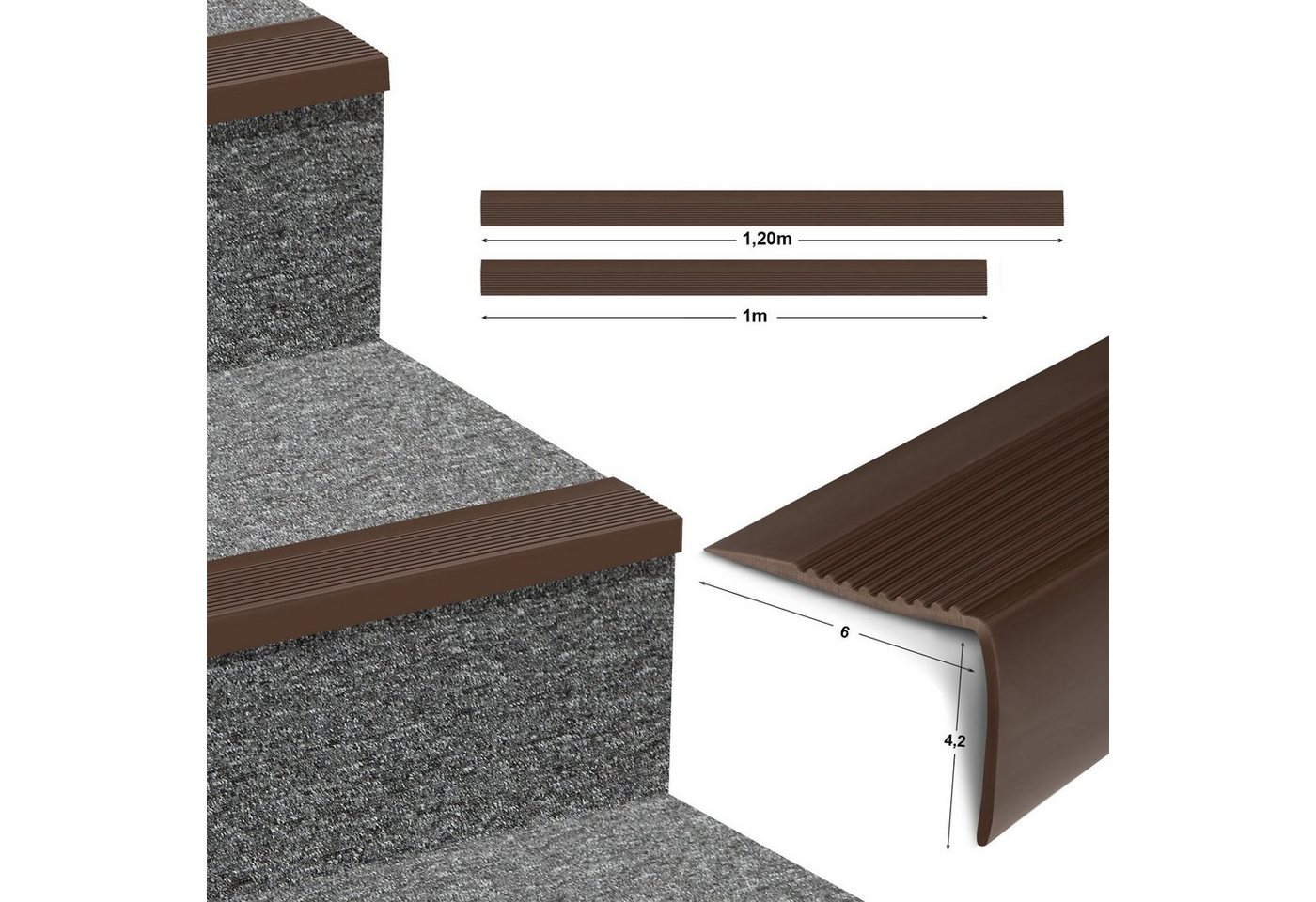 Karat Treppenkantenprofil Portland, verschiedene Farben & Größen, Treppenkantenschutz Bild 2