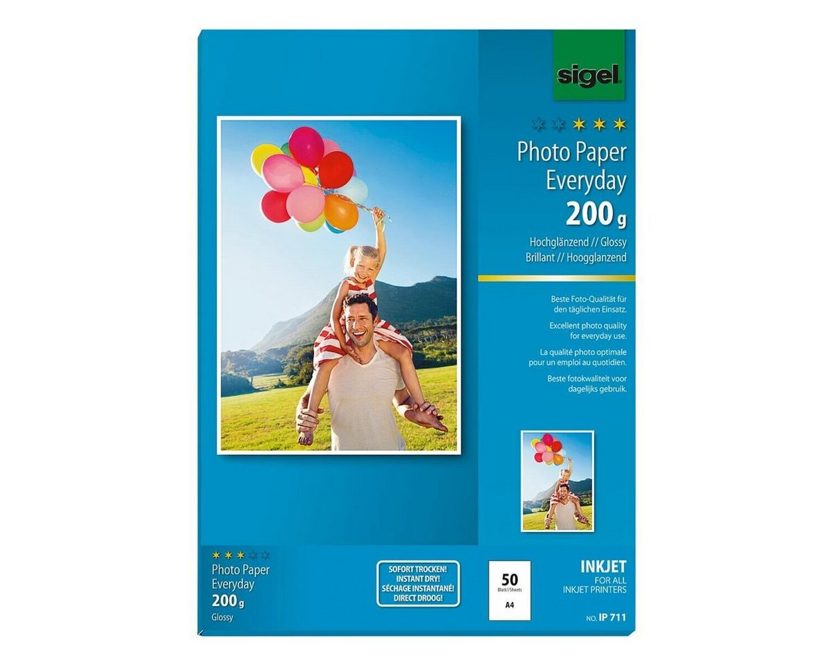 Sigel Fotopapier Everyday Plus, hochglänzend und sofort trocknend Bild 2
