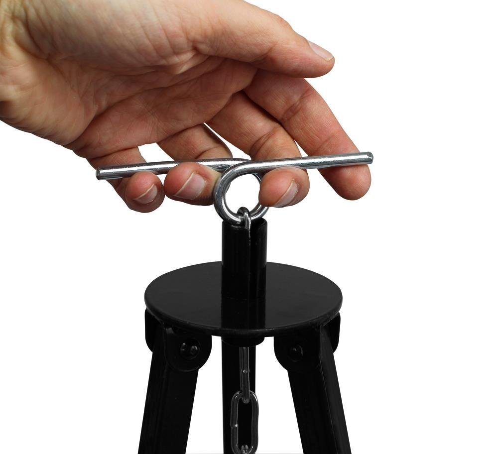 Grillplanet Schwenkgrill Gulaschkessel Schwenkgrill Dreibein 180cm Kettenhöhenverstellung, Spar-Set, 25 x 35 cm Kochlöffel, manuelle Kettenhöhenverstellung