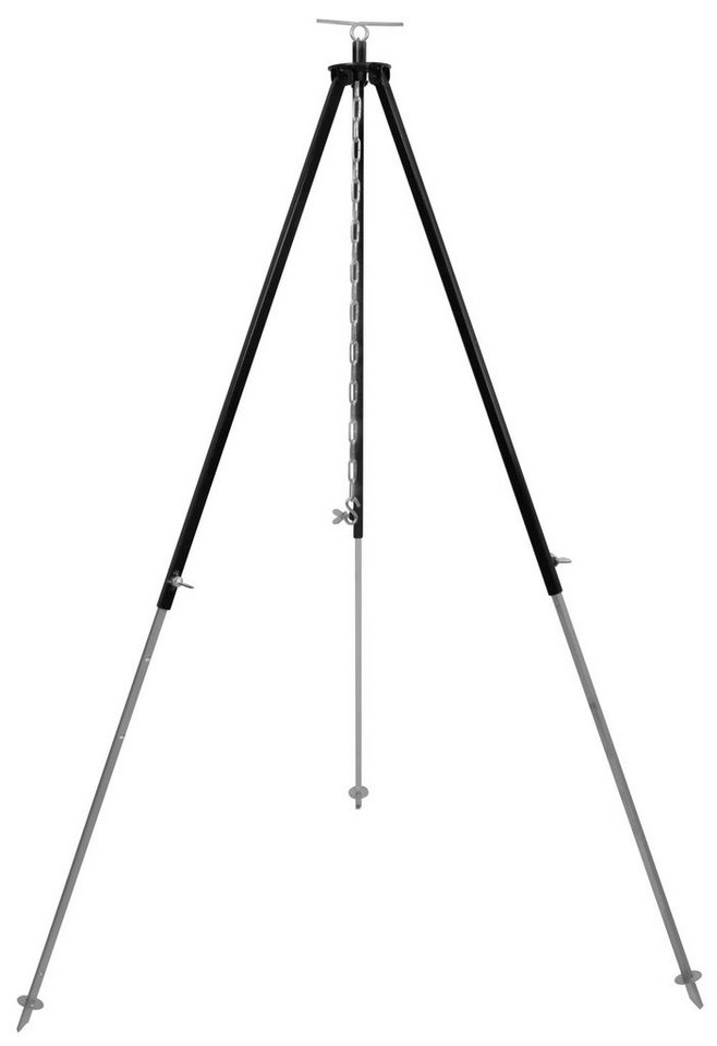 Grillplanet Schwenkgrill Gulaschkessel Schwenkgrill Dreibein 180cm Kettenhöhenverstellung, Spar-Set, 25 x 35 cm Kochlöffel, manuelle Kettenhöhenverstellung Bild 3