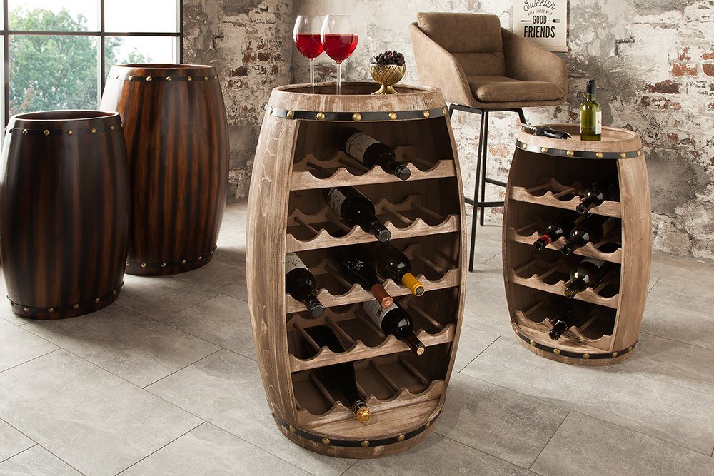 riess-ambiente Weinregal BODEGA 80cm natur, Einzelartikel 1-tlg., Holz · Flaschen · Fass · Pinie Bild 2