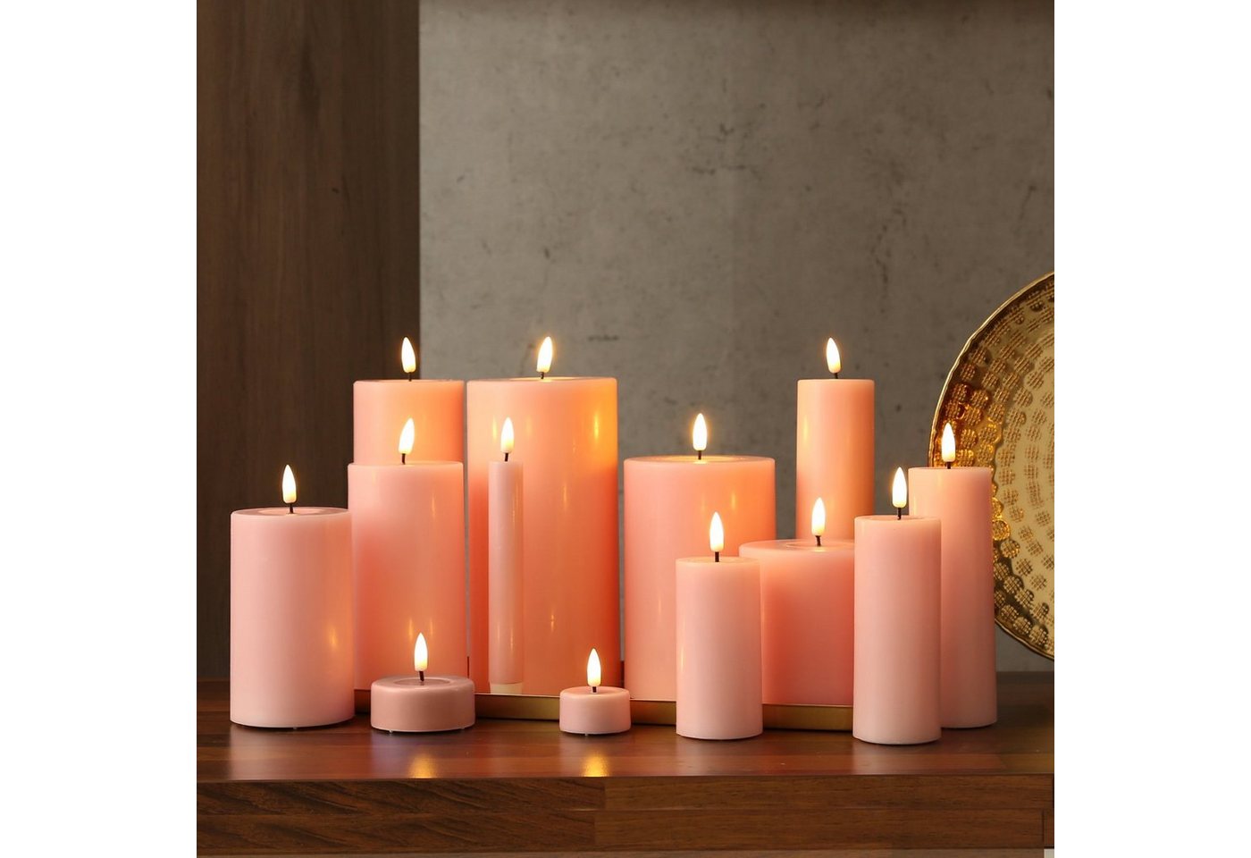 Deluxe Homeart LED-Teelicht LED Teelichter Mia flackernd mit Batterien D: 4,1cm rosa 2 Stück, LED Classic, warmweiß (2100K bis 3000K) Bild 2