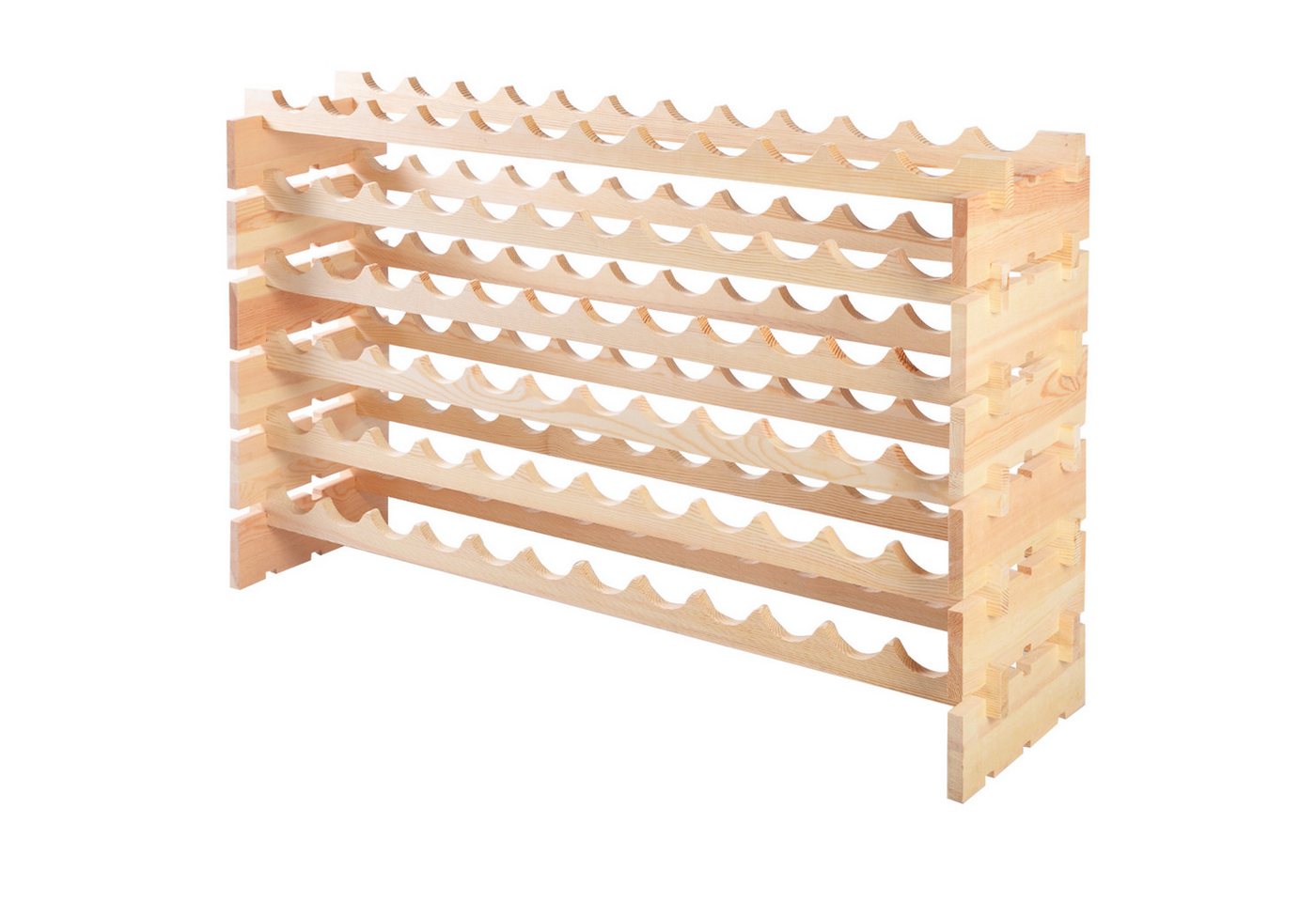 COSTWAY Weinregal, stapelbar Massivholz, für 72 Flaschen, 119x29x72cm Bild 3