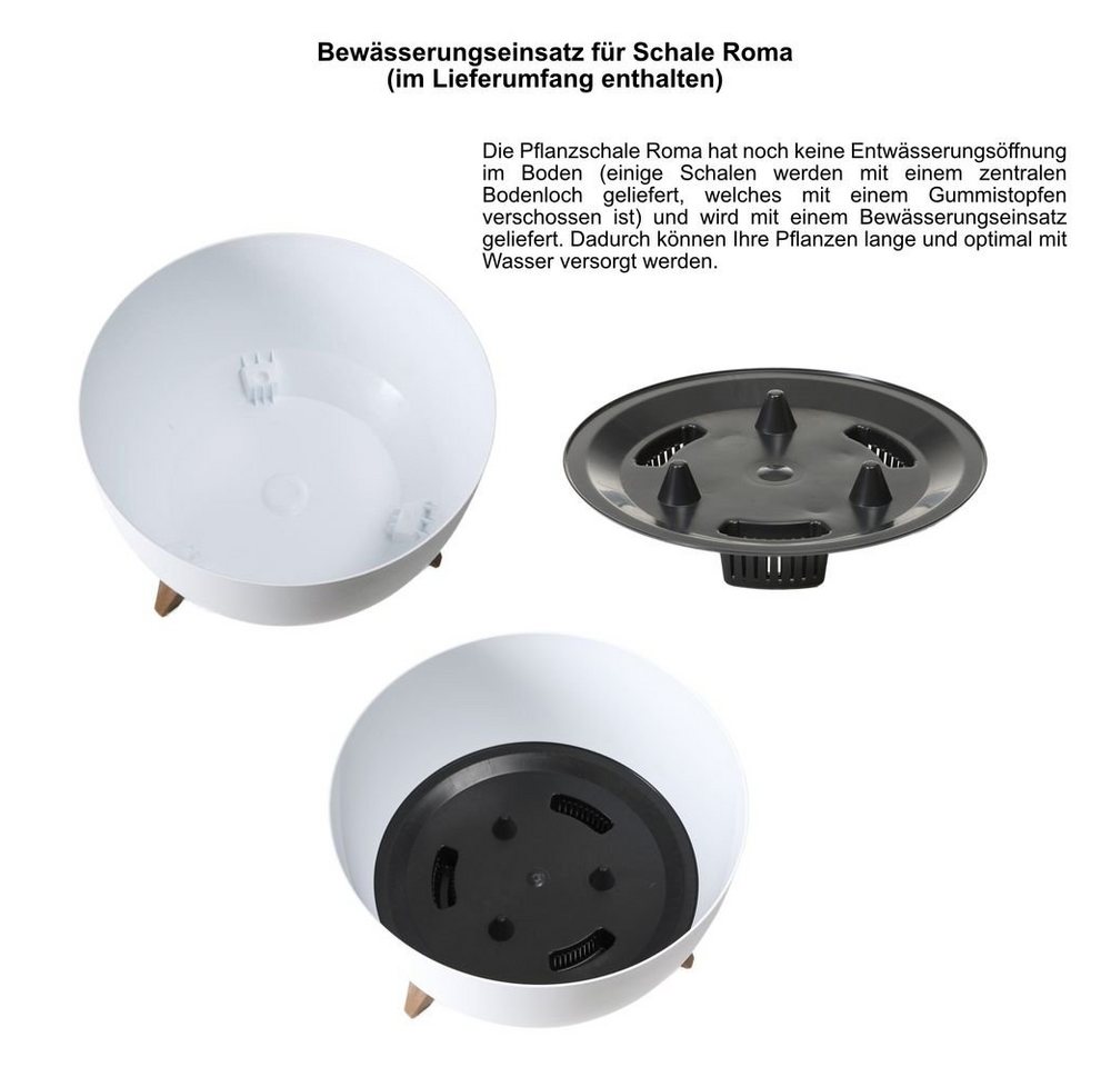 Heimwerkercenter Pflanzschale MePla - Schale Roma - wetterfestes Pflanzgefäßø24cm - creme Bild 2