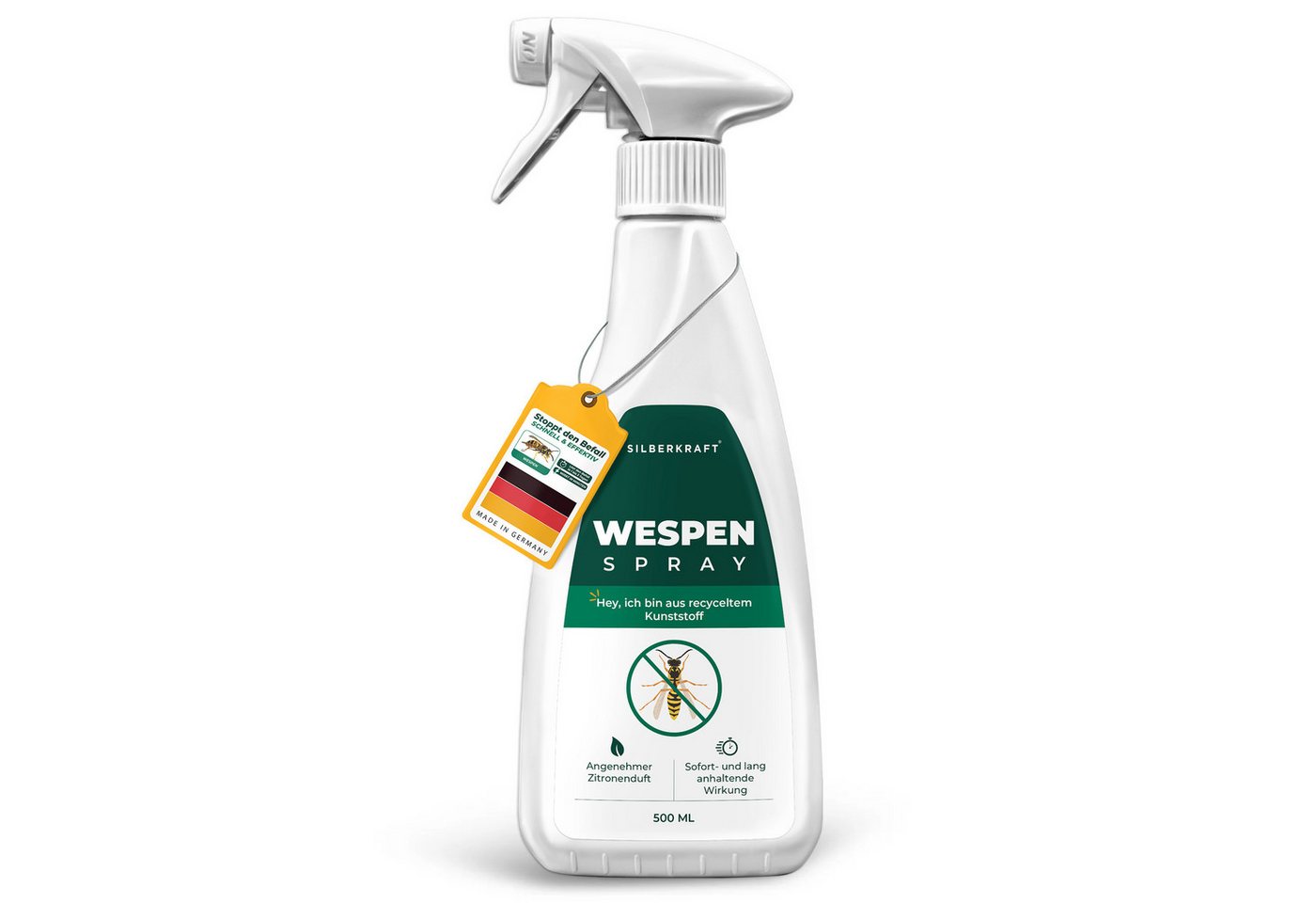 Silberkraft Wespenspray Silberkraft Wespenspray, Spray zur Wespenabwehr, Anti-Wespen-Mittel, 500 ml, 1-St., hilft gegen Wespennester, Repellent mit Sofort- und Langzeitwirkung Bild 5