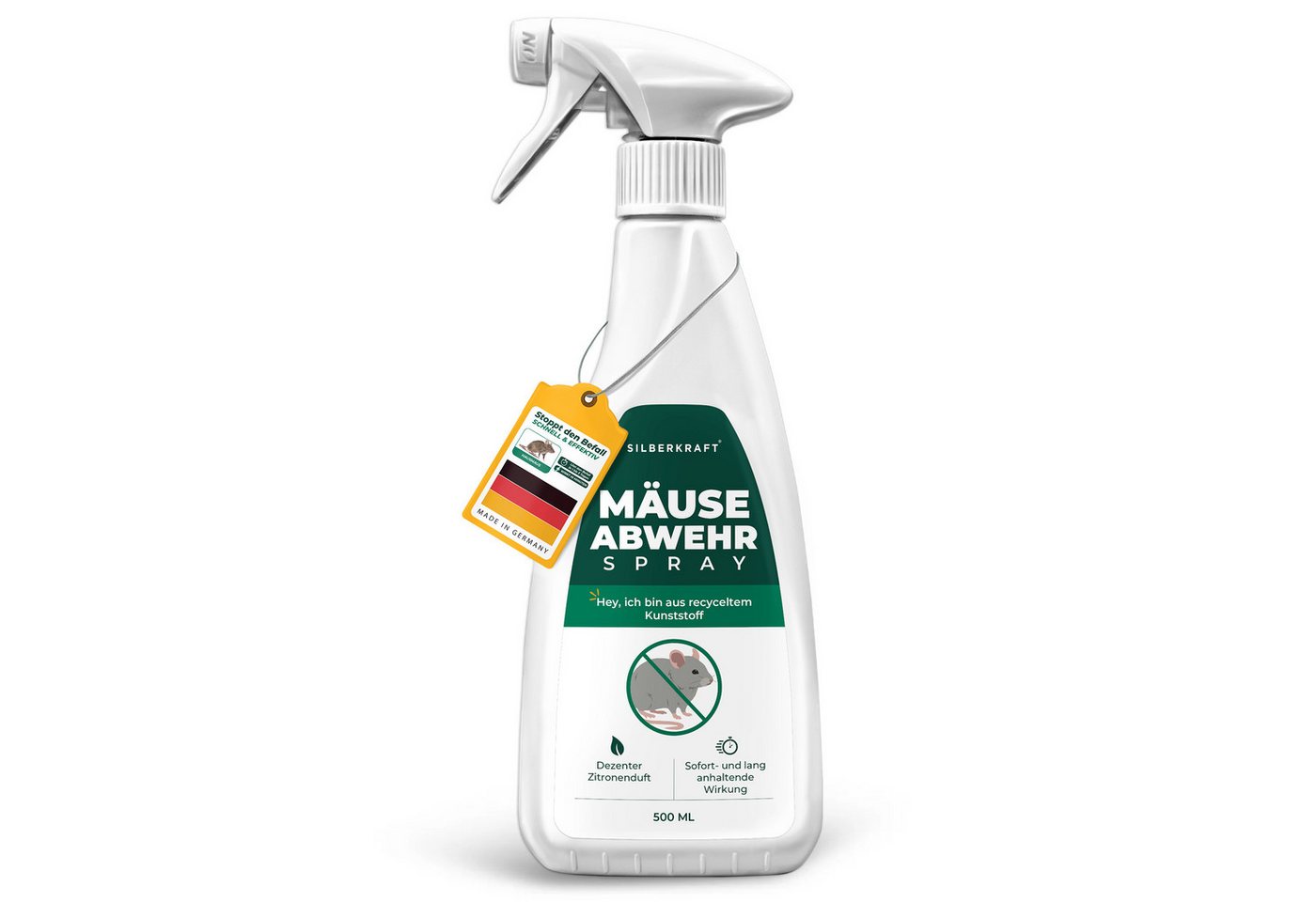 Silberkraft Vergrämungsmittel Silberkraft Mäuseabwehr, Repellent gegen Mäusebefall, 500 ml, 1-St., Mäuseabwehr für Haus & Garten, wirksame Alternative zu Gift & Fallen Bild 4